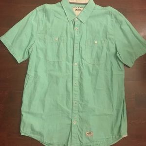 Green Vans Short-Sleeve Button Up